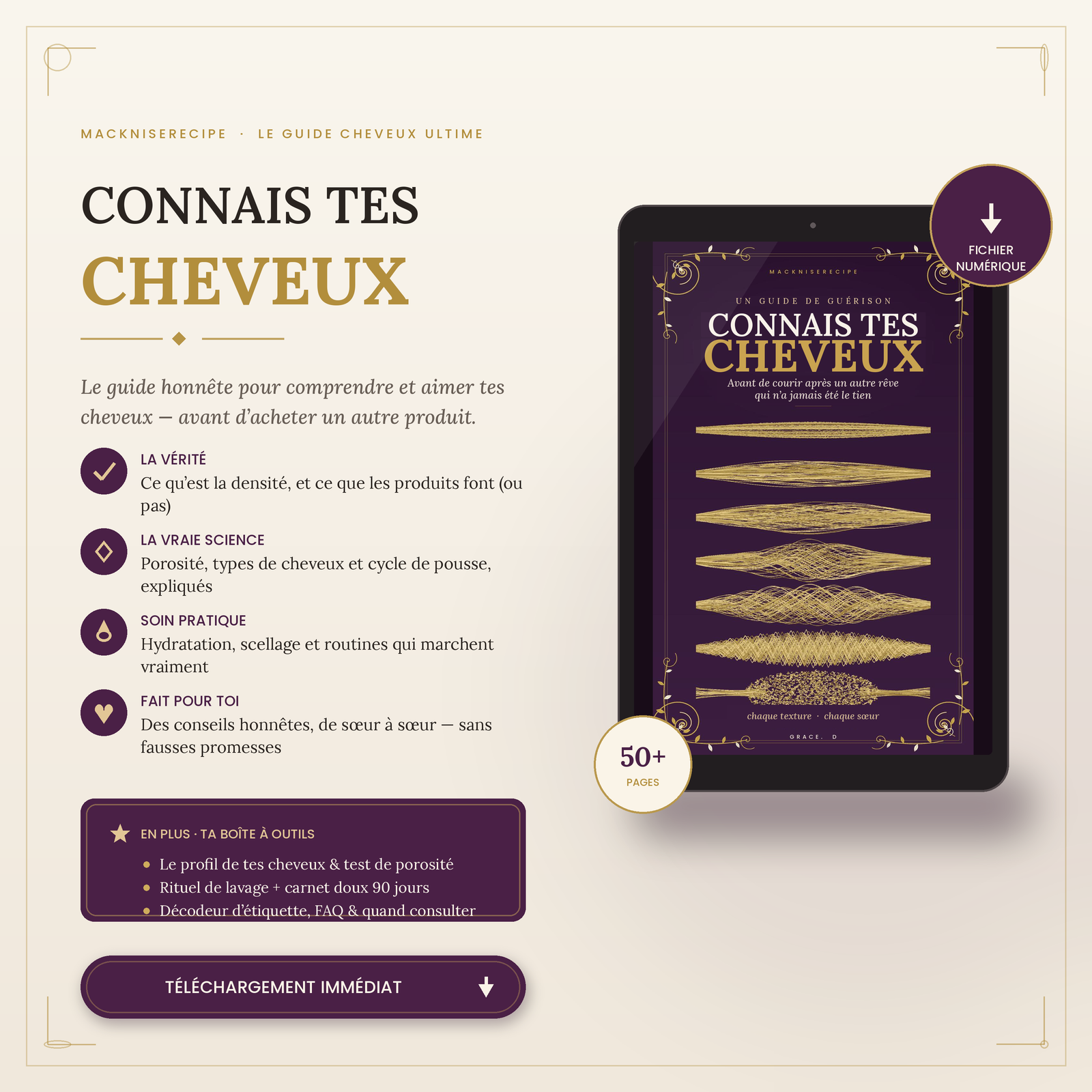 Connais Tes Cheveux — Le Guide Ultime Avant d'Acheter Ton Prochain Produit (eBook PDF)